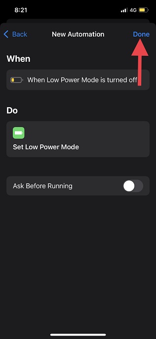 చివరగా, పూర్తయింది నొక్కండి